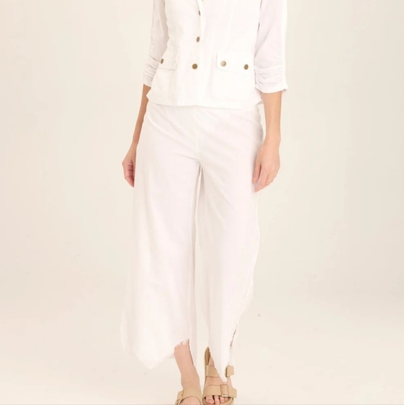 Wide Leg Pant 100% Linen White Sz4 Wearable Astri Women - Picture 1 of 14